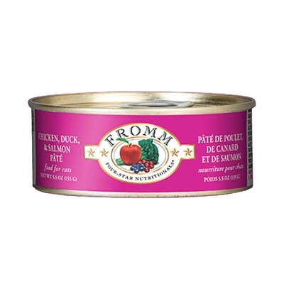 Fromm Four-Star Chicken, Duck & Salmon Pate Canned Cat Food-5.5 oz 鸡、鸭和三文鱼酱猫罐头