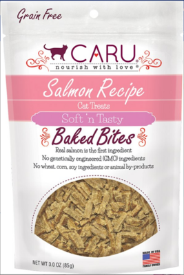 Caru Soft 'n Tasty Baked Bites Salmon Recipe Grain-Free Cat Treats-3oz - 三文鱼烘焙猫猫零食