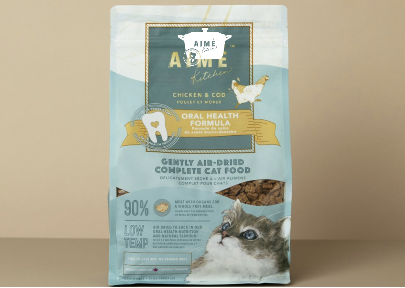 Aimé Kitchen™ Oral Health Air Dried - Chicken & Cod Recipe - 鸡肉鳕鱼猫粮 (BB OCT 20 2022)
