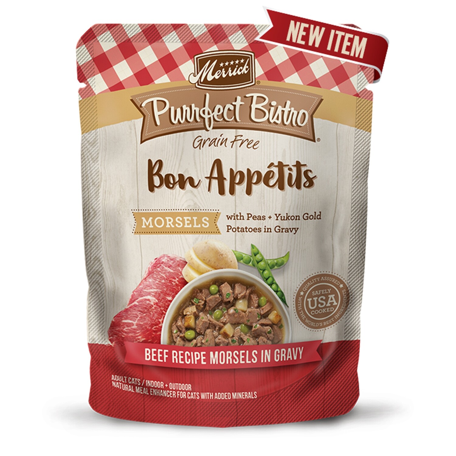 Merrick Bistro Bon Appétits Cat Beef Morsels-3oz 牛肉粒猫代餐汤包
