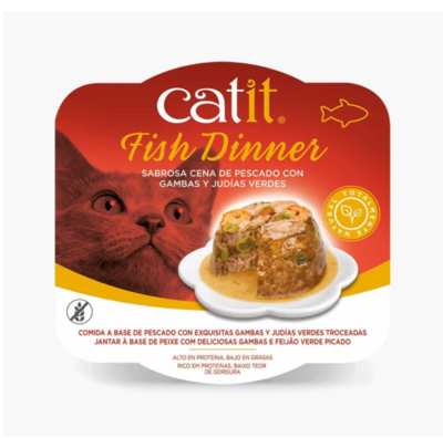 Catit Fish Dinner with Shrimp & Green Beans-80g - 鱼肉虾肉青豆猫猫餐盒