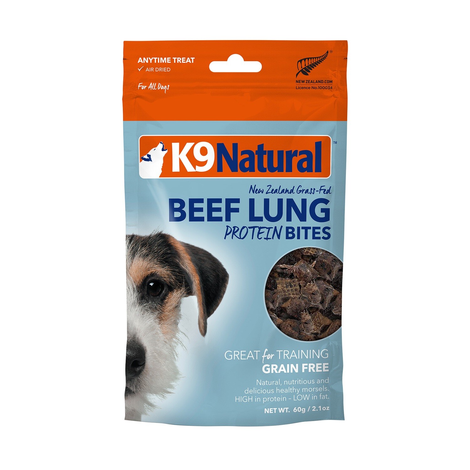 K9 Natural Beef Lung Protein Bites Dog Treat