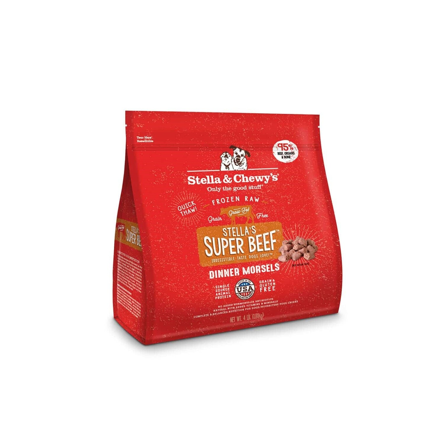 Stella & Chewy's Super Beef Frozen Raw Dinner Morsels For Dog-4lb