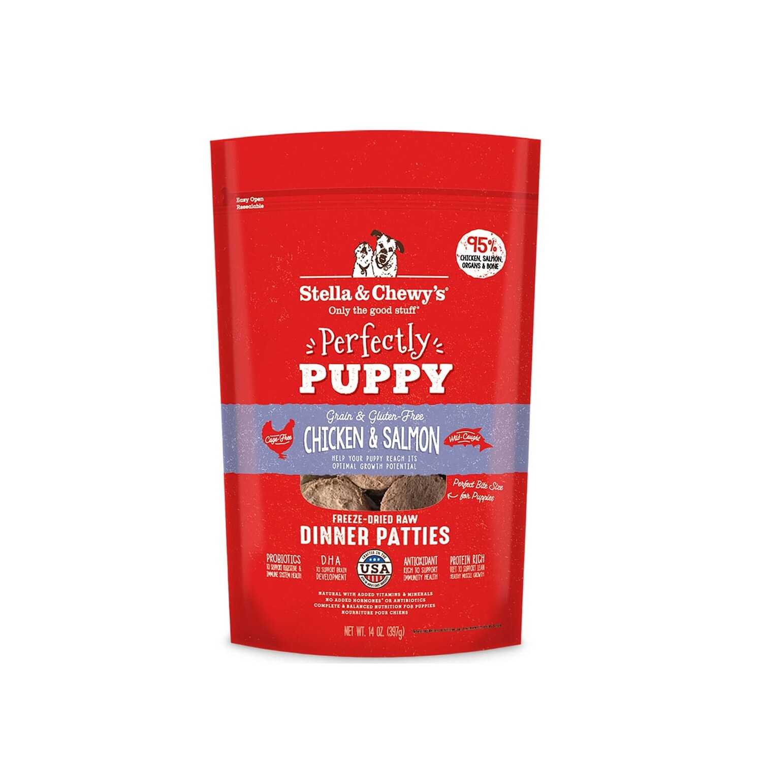 Stella & Chewy`s Chicken & Salmon Freeze-Dried Raw Dinner Patties For Puppy