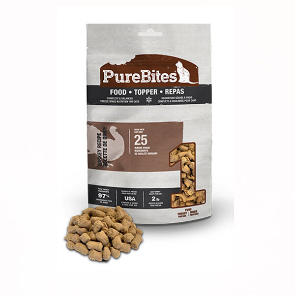 PureBites Turkey Recipe Food Topper for Cats-80g -  火鸡肉冻干猫粮 (BB JUN 2023 )