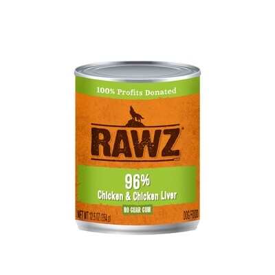 RAWZ  96% Chicken&Chicken Liver Dog Can-12.5oz - 鸡和鸡肝狗罐头
