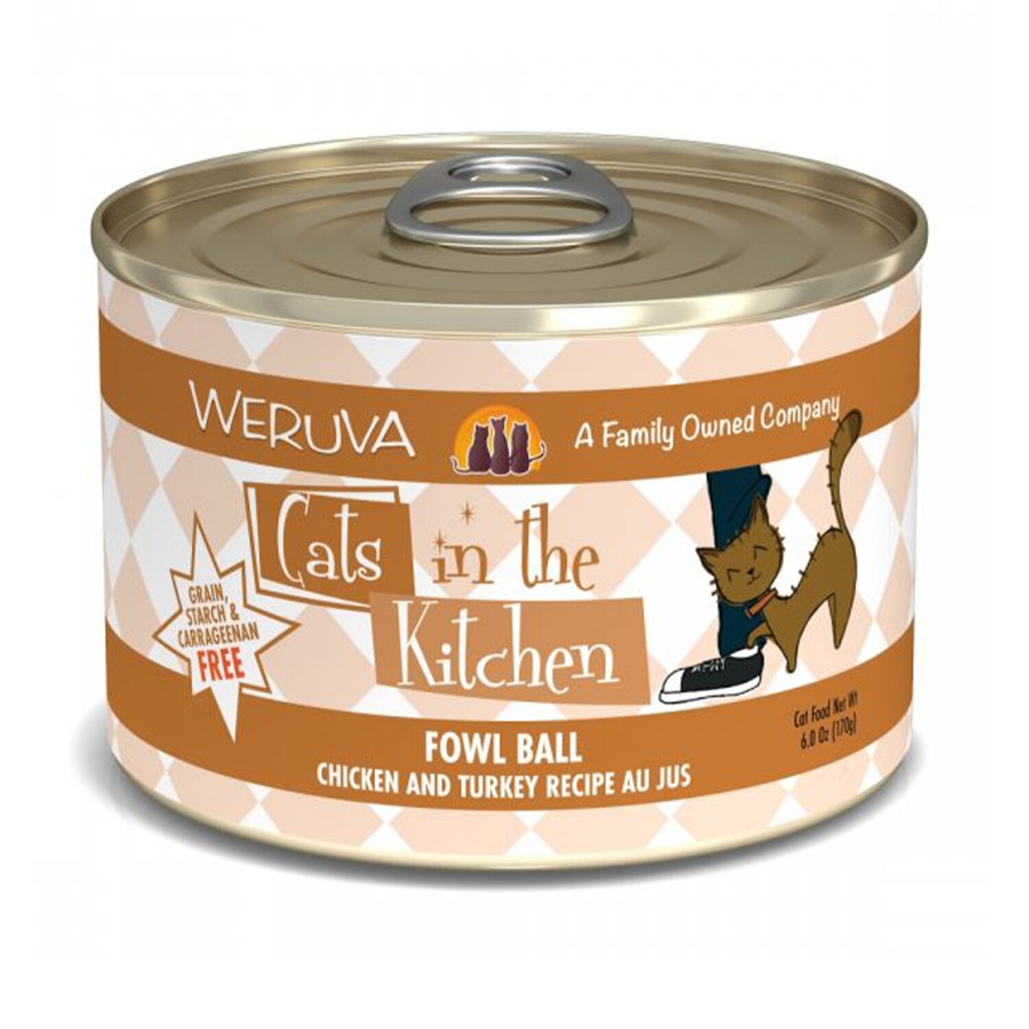 Weruva Cats in the Kitchen Fowl Ball Canned Cat Food Package
