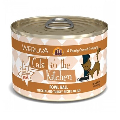 Weruva Cats in the Kitchen Fowl Ball Canned Cat Food Package - 3.2oz - 鸡肉火鸡猫罐头