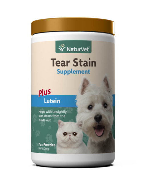 Naturvet Grooming Aids Tear Stain Supplement Powder for Cats and Dogs -7oz