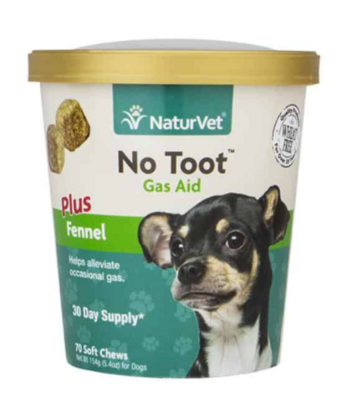 Naturvet No Toot™ Gas Aid Soft Chew - 缓解肠道气体狗狗嚼片