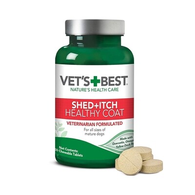 VETS BEST HEALTHY COAT SHED AND ITCH SUPPLEMENTS DOG - 绿十字皮肤过敏瘙痒保健片犬用