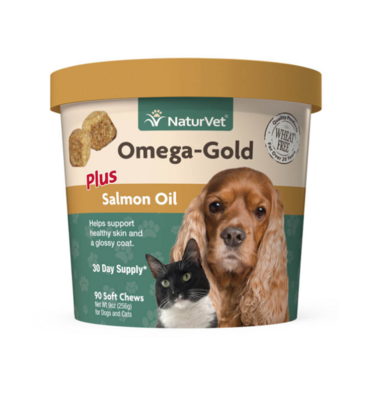Naturet Skin & Coat Care  Omega-Gold - 天然皮肤和毛发护理软咀嚼片 猫狗通用