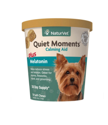 Naturvet Quiet Moments Plus Melatonin Dog Calming Aid Soft Chews -  褪黑素帮助镇静狗狗软咀嚼片