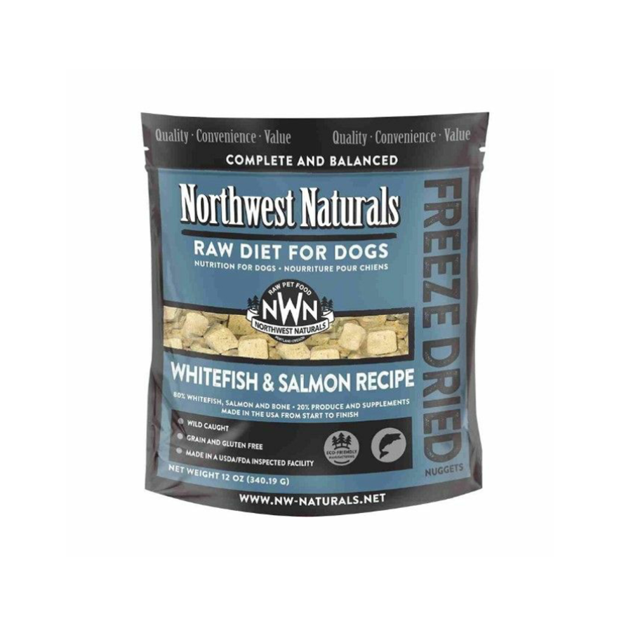 Northwest Naturals Whitefish & Salmon Recipe Freeze-Dried Dog Food Nuggets 12oz 大西北白鱼和三文鱼配方冻干块狗粮
