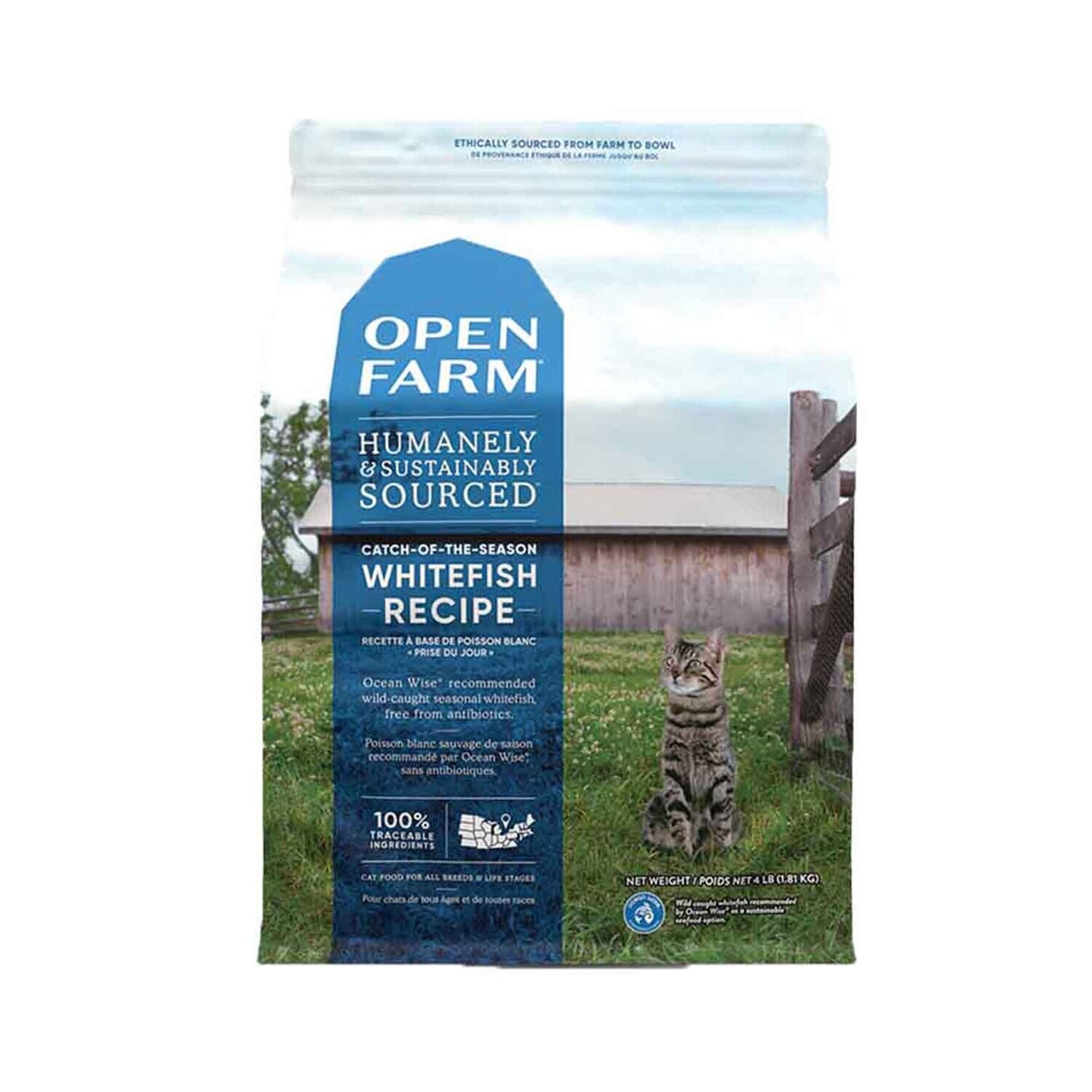 Open Farm Catch-Of-The-Season Whitefish Dry Cat Food 4lb - 白鱼猫粮