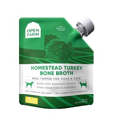 Open Farm Homestead Turkey Bone Broth for Dogs and Cats-12 oz