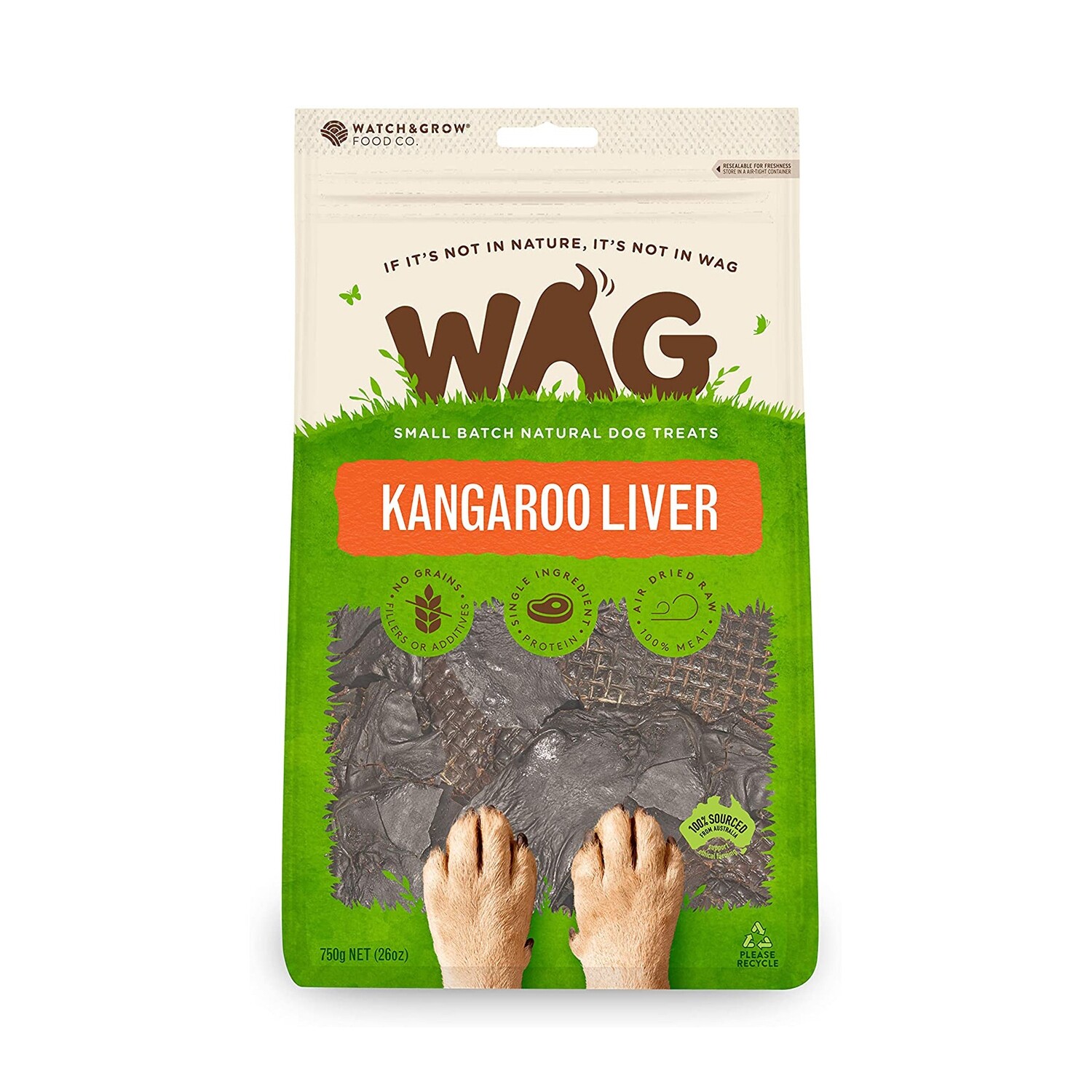 WAG Kangaroo Liver Grain Free Natural Dog Treat - 50g - 有机袋鼠肝无谷物天然磨牙狗零食