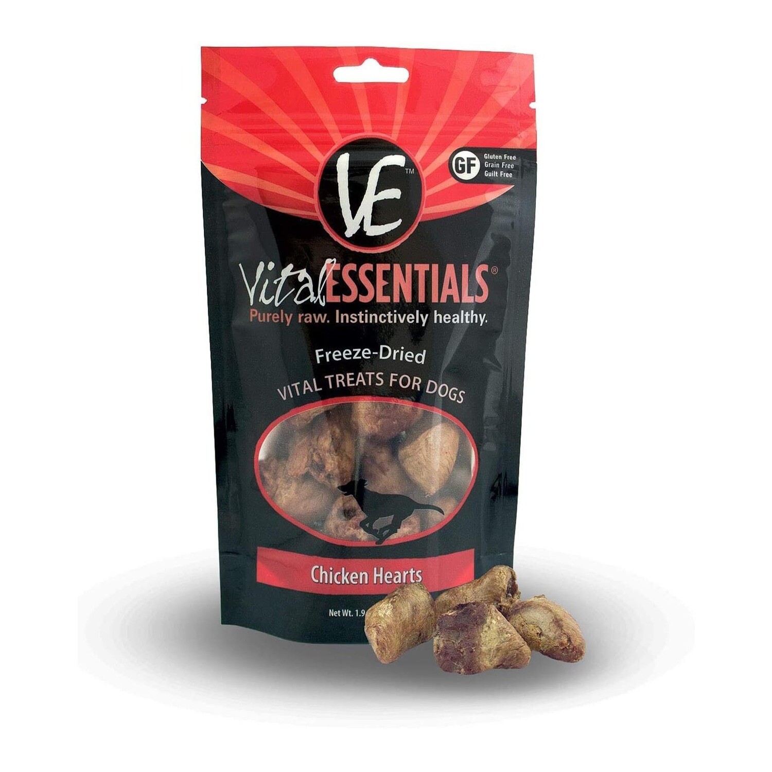 VE Vital Essentials Chicken Hearts Freeze-Dried Treats-3.75oz - 鸡心冻干狗零食