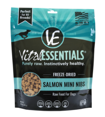 VE Vital Essentials Salmon Mini Nibs Freeze-Dried Grain Free Dog Food-14oz - 三文鱼mini冻干无谷物狗粮
