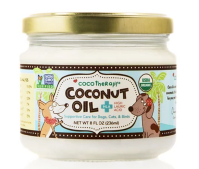 CocoTherapy Virgin Coconut Oil  - USDA Certified Organic Coconut Oil for dogs, cats, & birds - 椰子油狗狗猫咪鸟类通用款