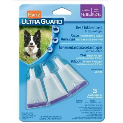 Hartz UltraGuard Drops for Dogs-14-28kg 3 doses