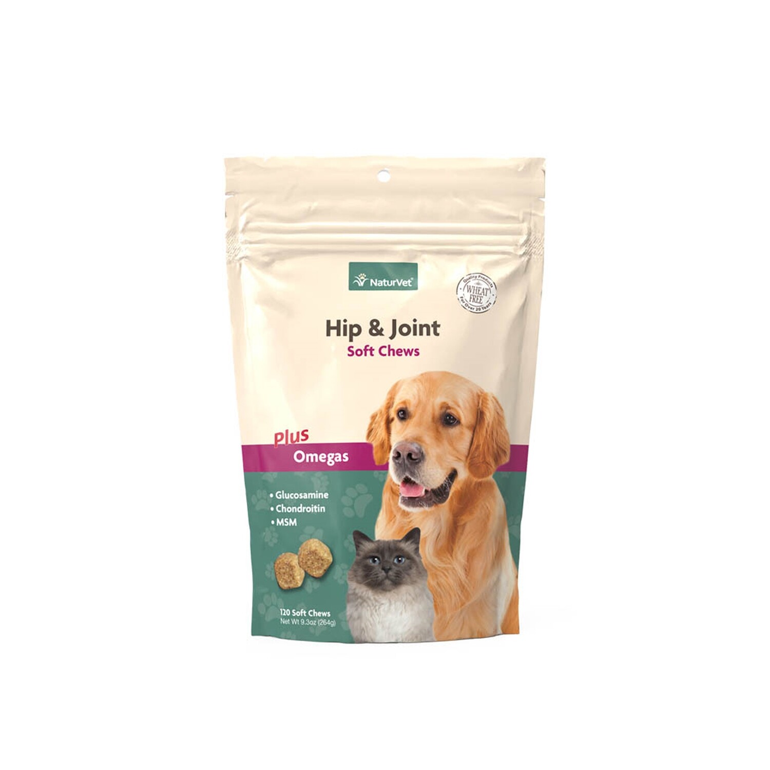 NATURVET® HIP & JOINT SOFT CHEWS for Cats and Dogs-120ct