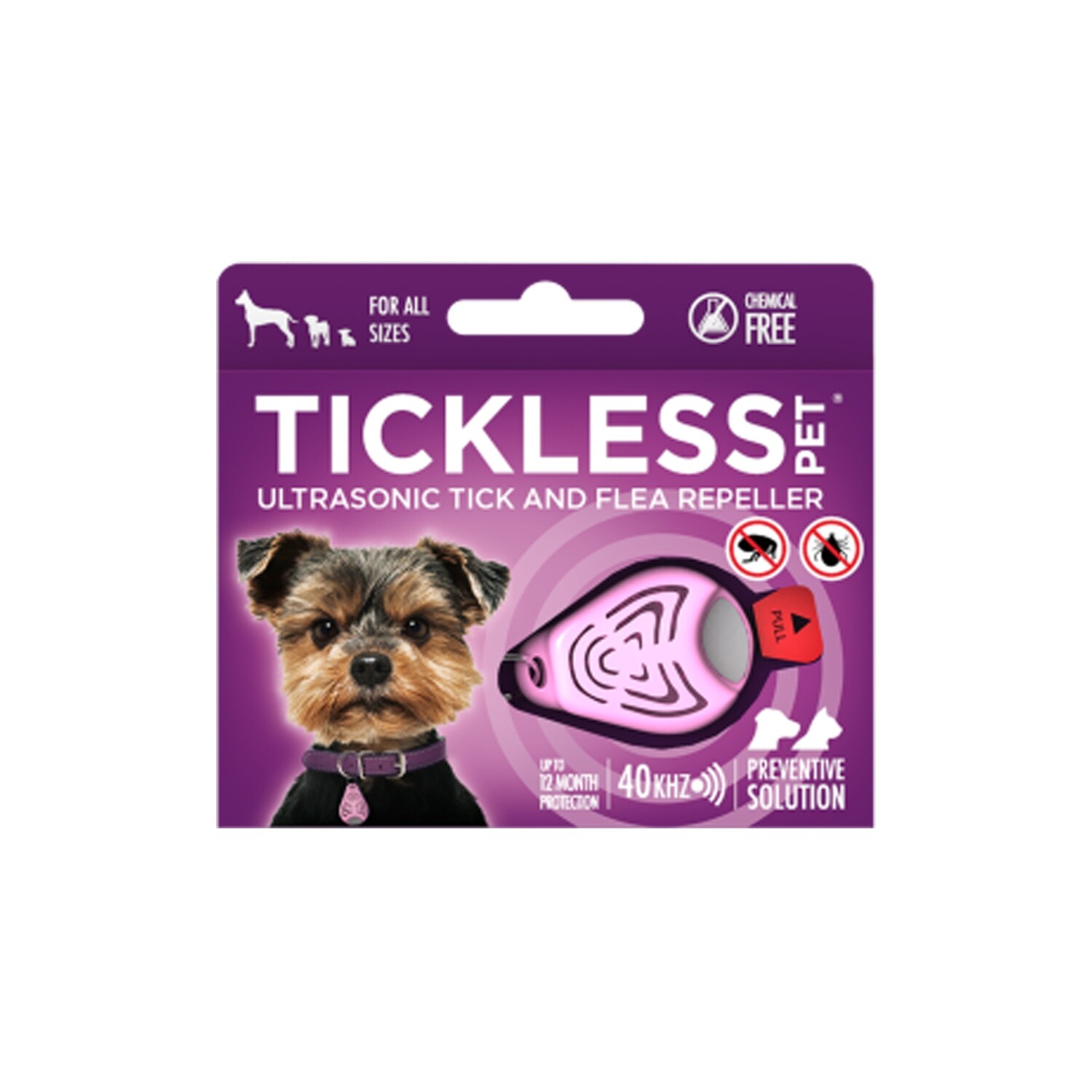 TICKLESS经典宠物超声波蜱虫和跳蚤驱逐器粉色