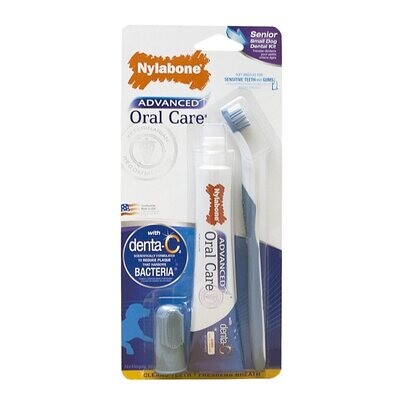 Nylabone Advanced Oral Care Dog Dental Kit - 口腔护理洁齿套装 牙膏+牙刷+指套刷头