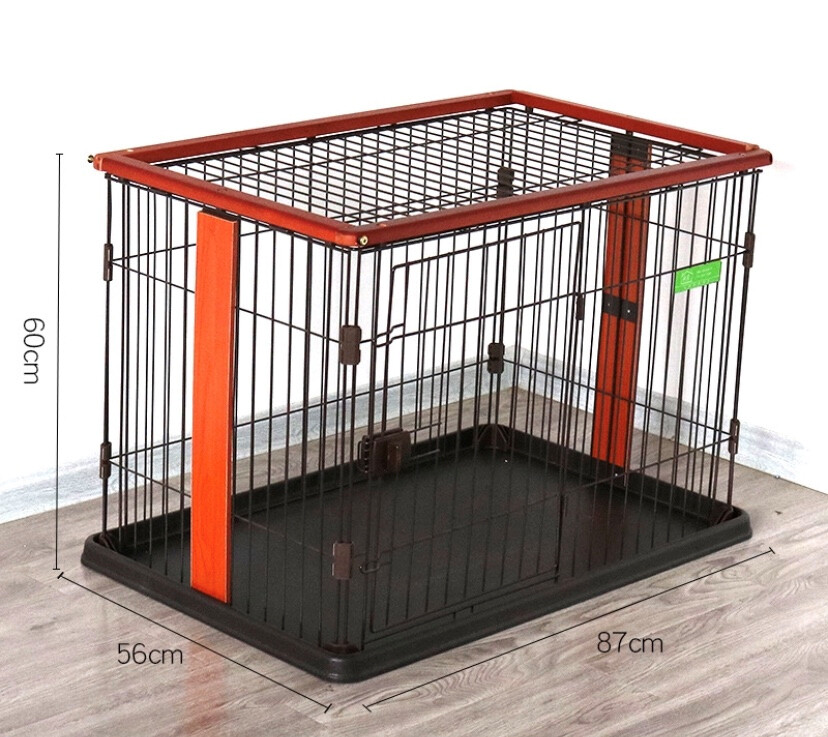 Solid Wood Pet Cage - 原木金属狗笼