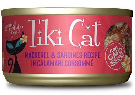 TikiCat Makaha Grill Mackerel & Sardines -2.8oz - 鯖魚和沙丁魚猫咪罐头