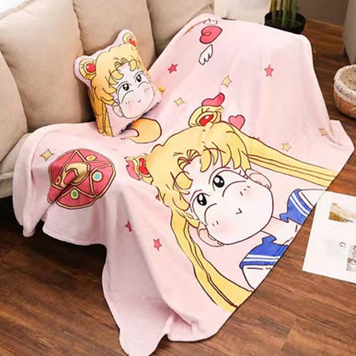 Sailor Moon Cushion and Blanket Set - 水冰月抱枕