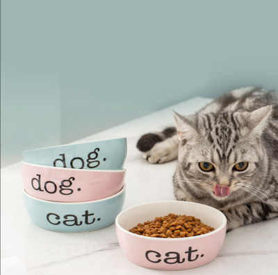 Ceramic pet bowl-Cat / Dog - 简约陶瓷宠物碗 猫/狗