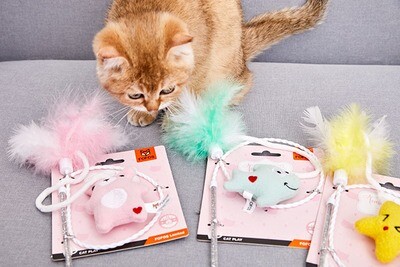 FOFOS Feather Fairy Teaser Cat Toy