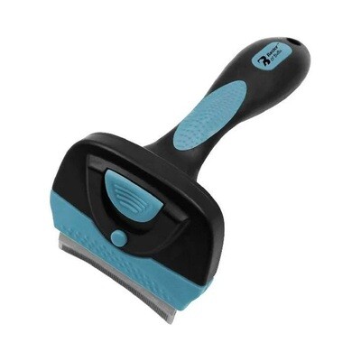 Baxter & Bella Self Cleaning Curved De-Shedder for small/medium breed Dogs - 自洁式弧形脱毛器梳子