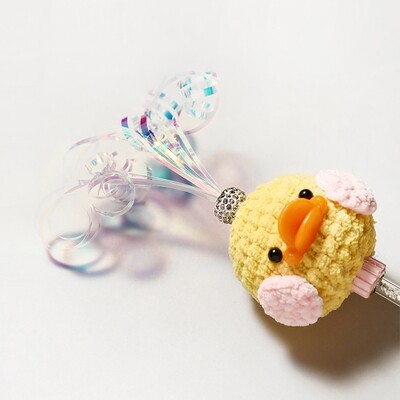 Knitted chick fairy teaser cat toy