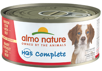 Almo Nature HQS Complete Chicken Stew with Beef Canned Dog Food 5.5oz