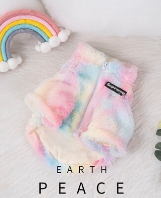 Rainbow Velvet Fleeced Jacket for Pets - 潮牌彩虹外套