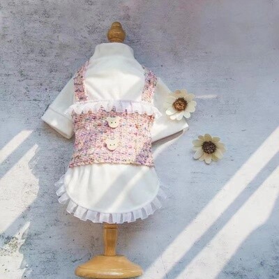 Tweed mini skirt pet clothes - 日韩风小裙子宠物衣服
