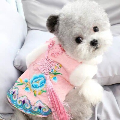 Extra Thick Tang Suit Pink Lace Pet Clothes