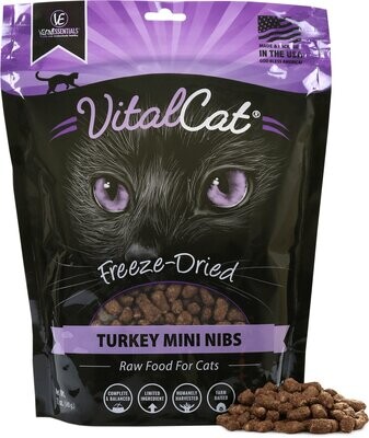 VE Vital Essentials TURKEY MINI NIBS Freeze-Dried Cat Food - 12oz - 火鸡迷你肉粒冻干猫粮