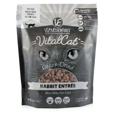 VE Vital Essentials - Cat GF Freeze Dried Food Rabbit Mini Nibs-12 oz - 兔肉冻干肉粒猫粮