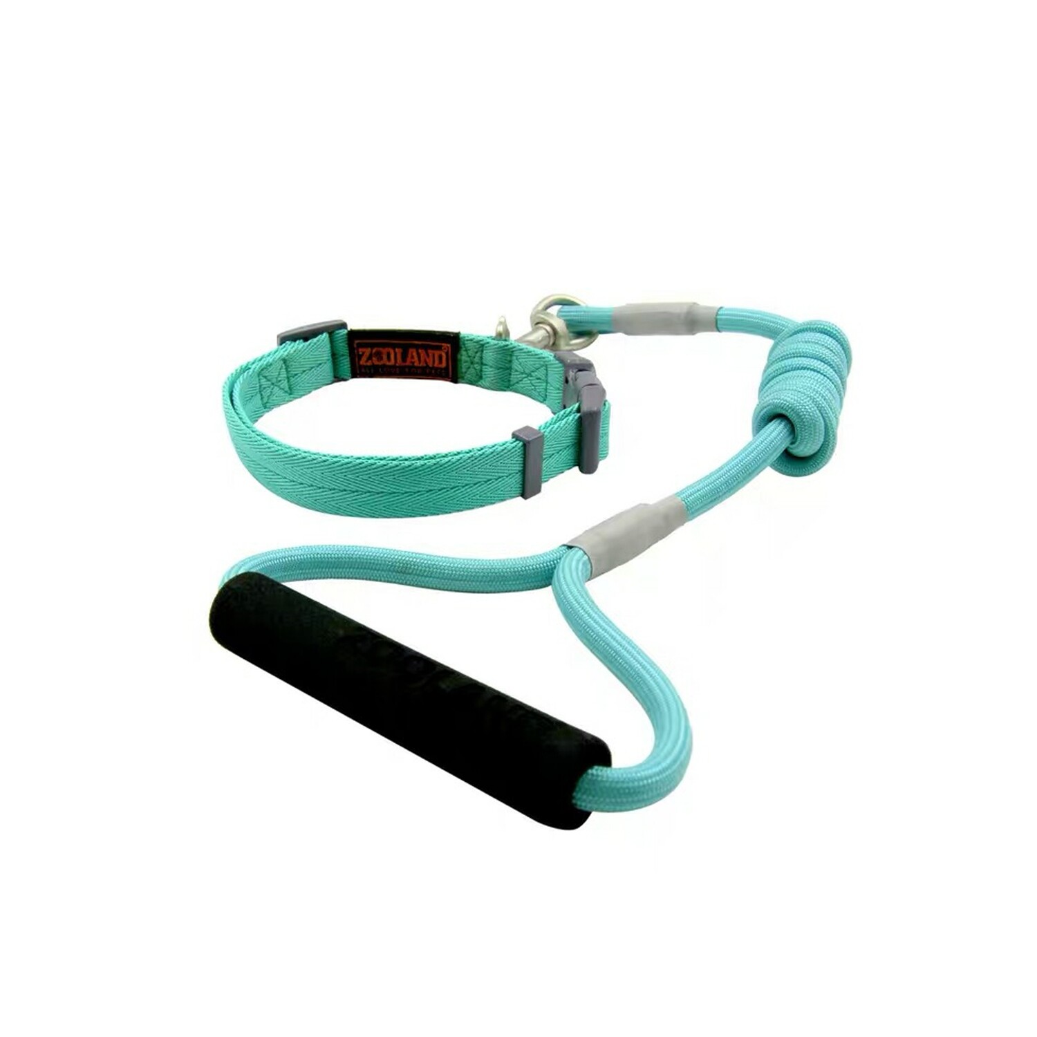 Zooland domain natural color dog leash + collar set(small-medium)