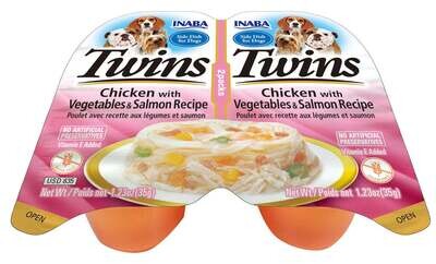 INABA DOG TWIN CUPS Chicken with Vegetables&Salmon1.23oz (35g x 2)