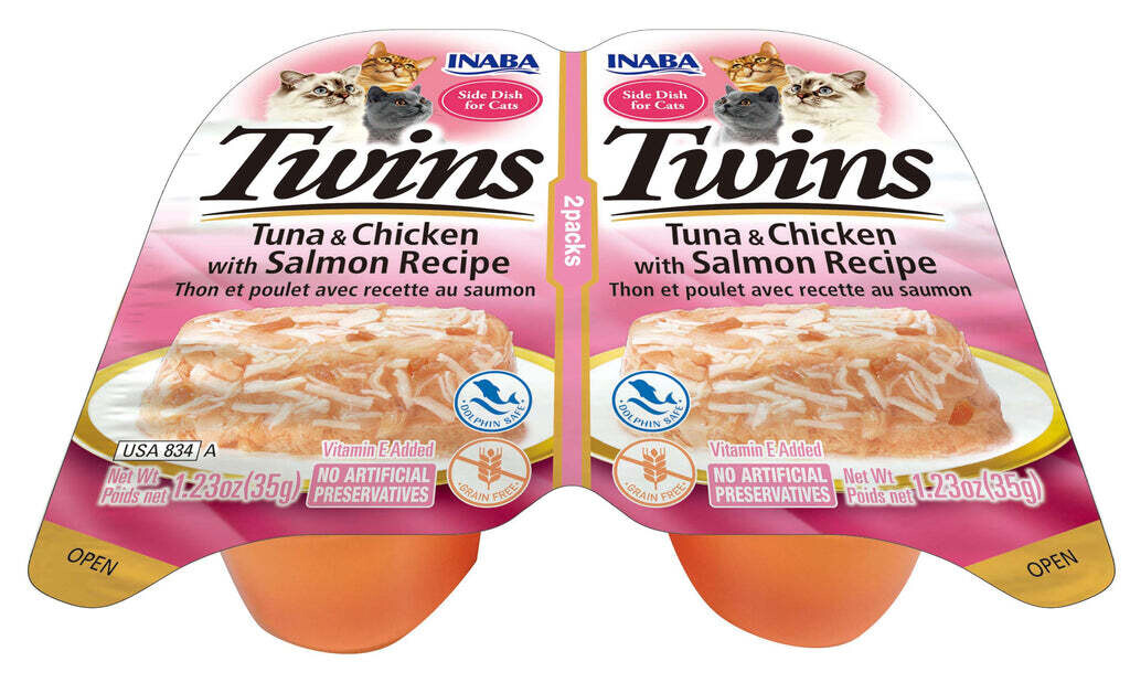 INABA CAT TWIN CUPS Tuna & Chicken with Salmon 1.23oz (35g x 2) 猫餐盒两盒装吞拿鸡肉三文鱼味