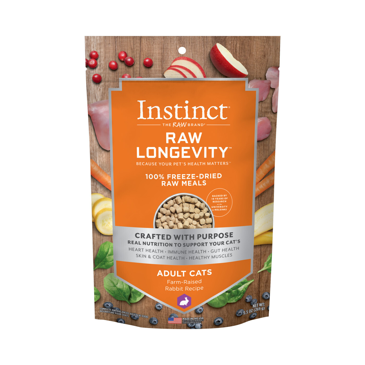 INSTINCT CAT FOOD FREEZE-DRIED RAW - RABBIT RECIPE