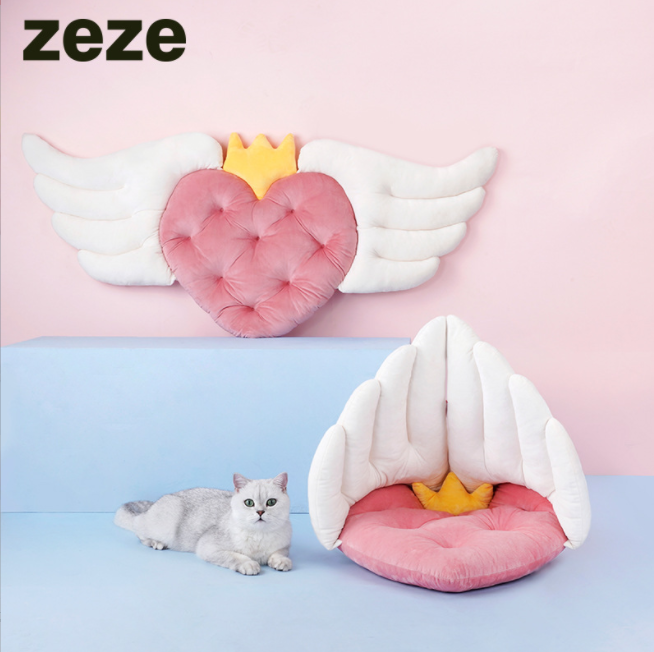 Zeze angel wings& hearts cushion/ bed-天使翼爱心猫睡垫猫床