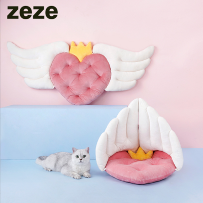 Zeze 天使翼爱心猫睡垫猫床
