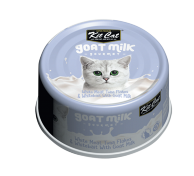 KitCat Goat Milk Cat Cans Tuna Flakes and Whitebait with Goat Milk - 吞拿鱼银鱼小奶猫