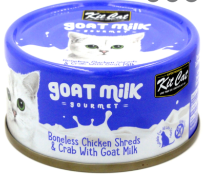 KitCat Boneless Chicken Shreds & Crab With Goat Milk-3oz - 鸡肉蟹肉小奶猫