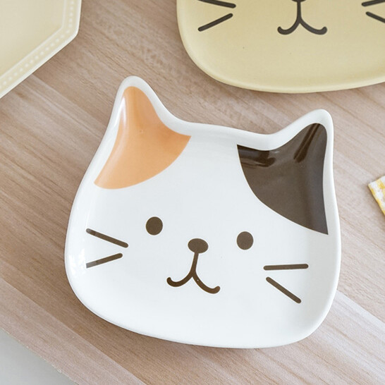 Cat shape  Ceramic Pet Feeding Plate